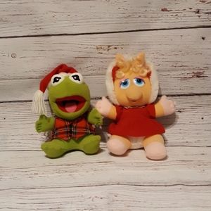 1987 Baby Kermit and Miss Piggy - Christmas
